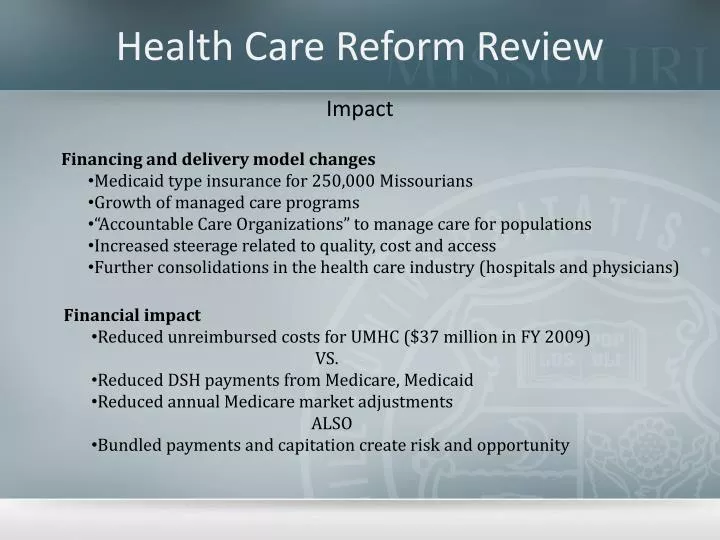 health care reform review