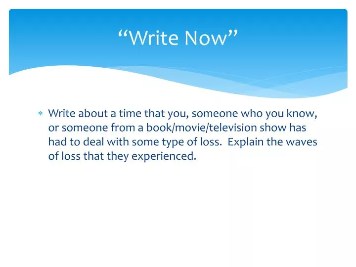 write now