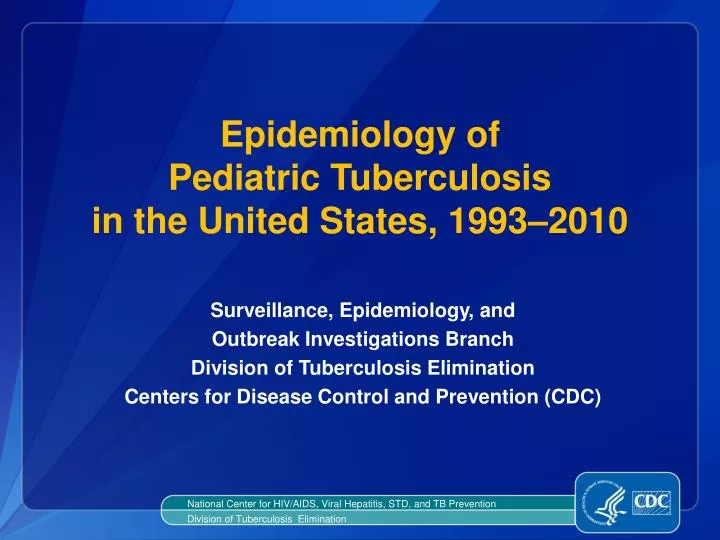 epidemiology of pediatric tuberculosis in the united states 1993 2010