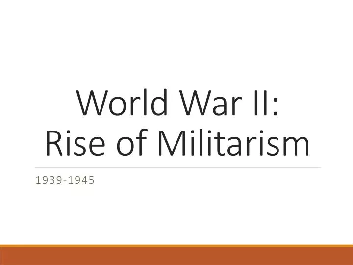 world war ii rise of militarism