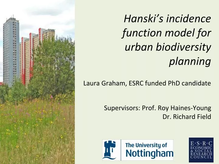 hanski s incidence function model for urban biodiversity planning