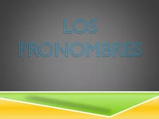 los pronombres