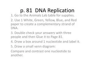 p. 81 DNA Replication