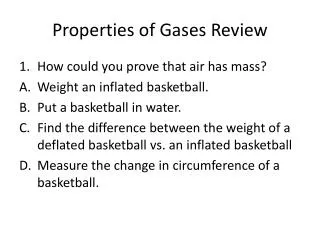 Properties of Gases Review