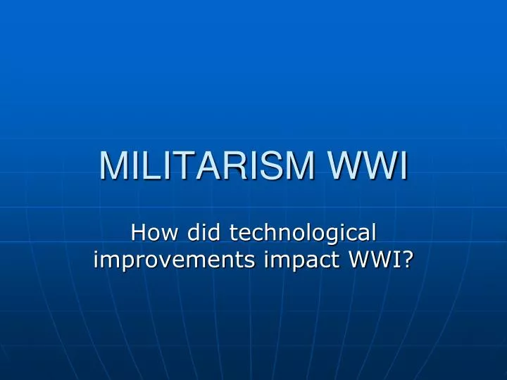 militarism wwi