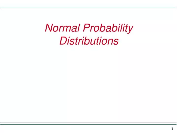 normal probability distributions