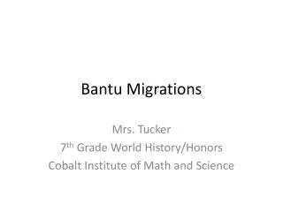 bantu migrations