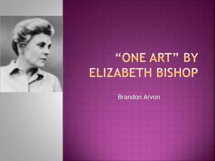 one art by elizabeth bishop