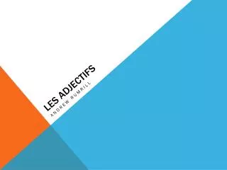 les adjectifs