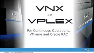 For Continuous Operations, VMware and Oracle RAC