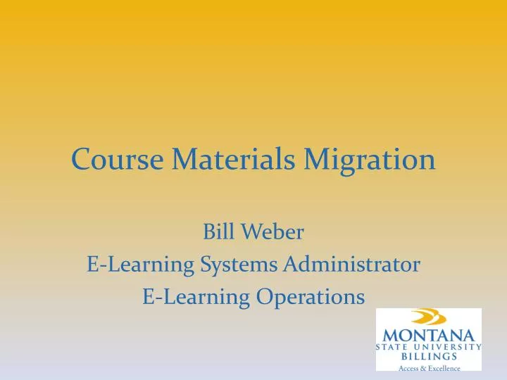 course materials migration
