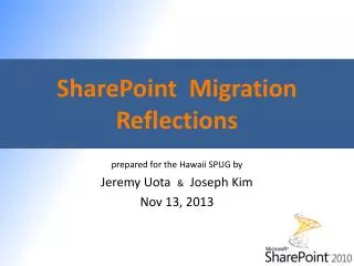 SharePoint Migration Reflections