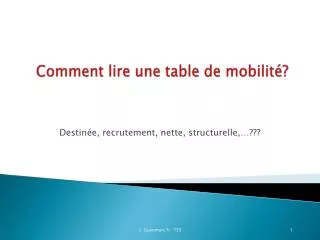 comment lire une table de mobilit