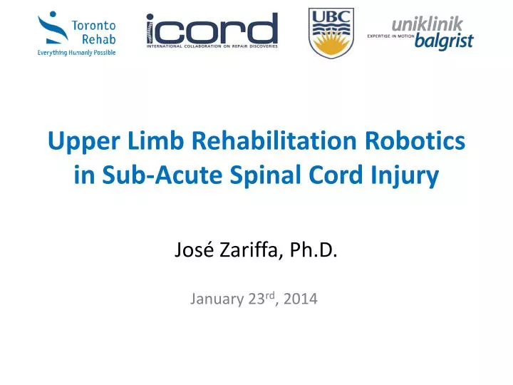 upper limb rehabilitation robotics in sub acute spinal cord injury