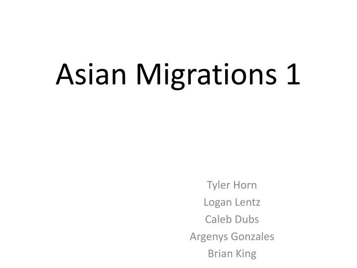 asian migrations 1