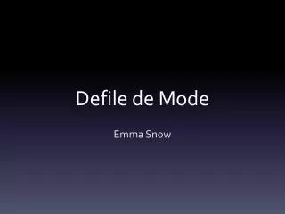defile de mode