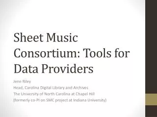 Sheet Music Consortium: Tools for Data Providers
