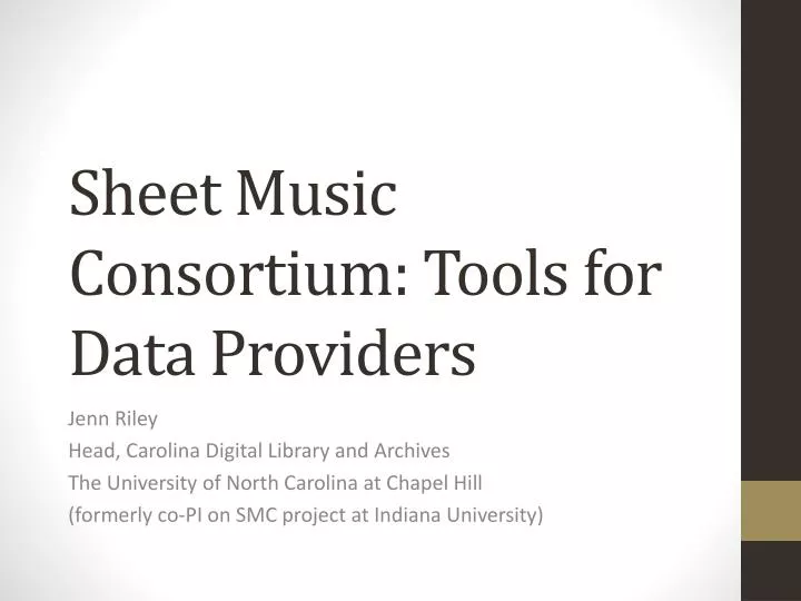 sheet music consortium tools for data providers