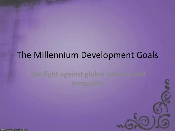 the millennium development goals