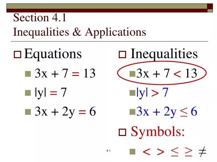 section 4 1 inequalities applications