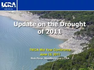 Update on the Drought of 2011