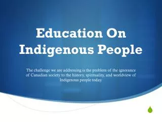 Education On Indigenous People