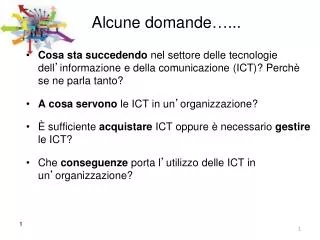 alcune domande