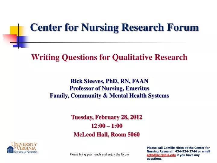 center for nursing research forum