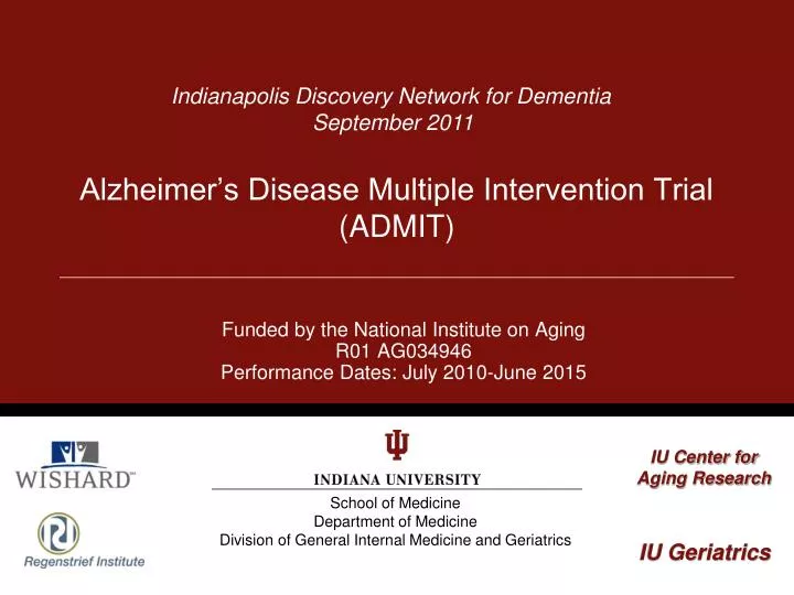 alzheimer s disease multiple intervention trial admit