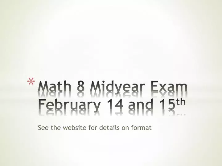 math 8 midyear exam february 14 and 15 th