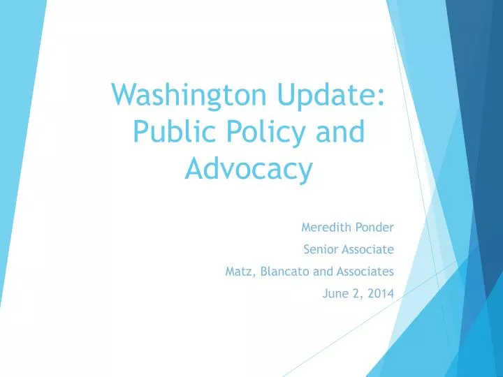 washington update public policy and advocacy