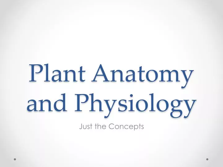 plant anatomy and physiology