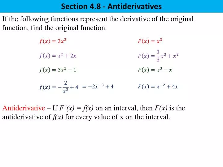 section 4 8 antiderivatives