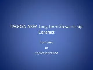 PAGOSA-AREA Long-term Stewardship Contract