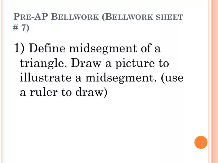pre ap bellwork bellwork sheet 7