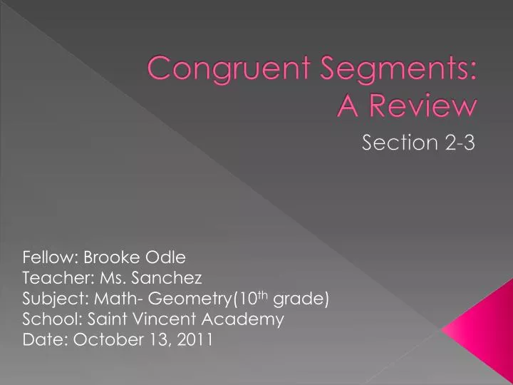 congruent segments a review