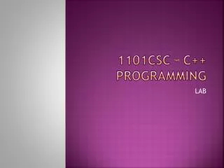 1101csc – C++ programming