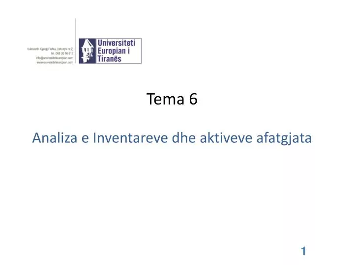 tema 6 analiza e inventareve dhe aktiveve afatgjata