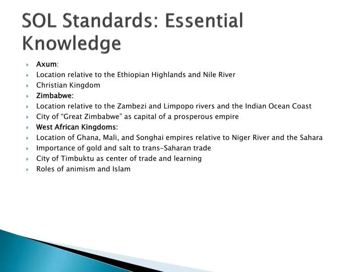 sol standards e ssential knowledge