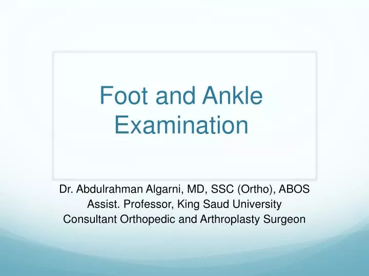 foot and ankle examination