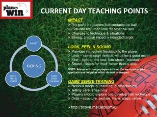 CURRENT DAY TEACHING POINTS