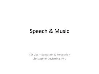 Speech &amp; Music