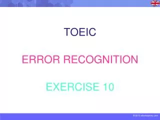 TOEIC ERROR RECOGNITION EXERCISE 10