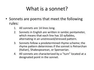 What is a sonnet?