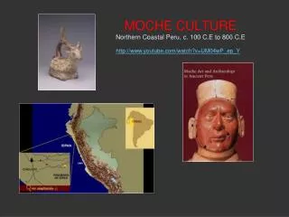 MOCHE CULTURE Northern Coastal Peru, c. 100 C.E to 800 C.E