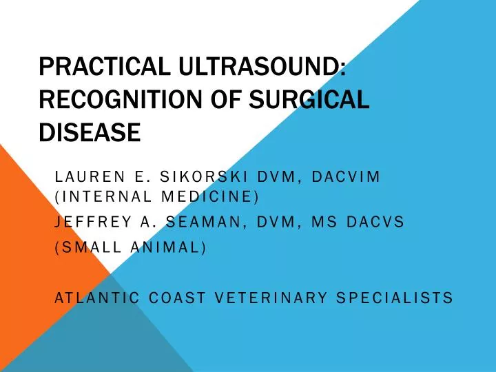 practical ultrasound recognition of surgical disease