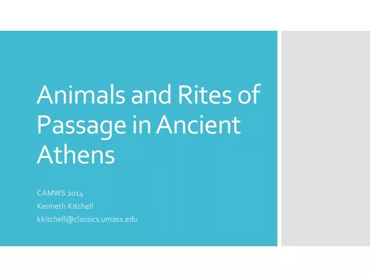 animals and rites of passage in ancient athens