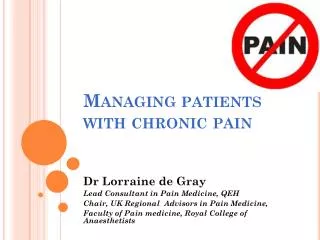 Managing patients with chronic pain