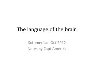 The language of the brain