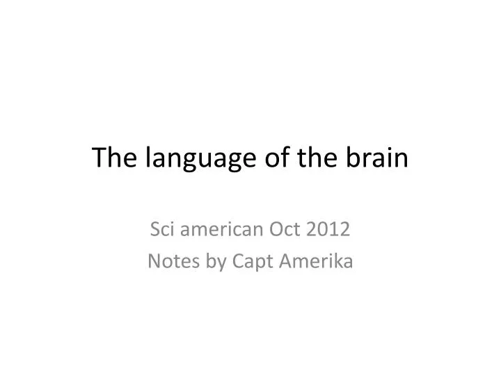 the language of the brain